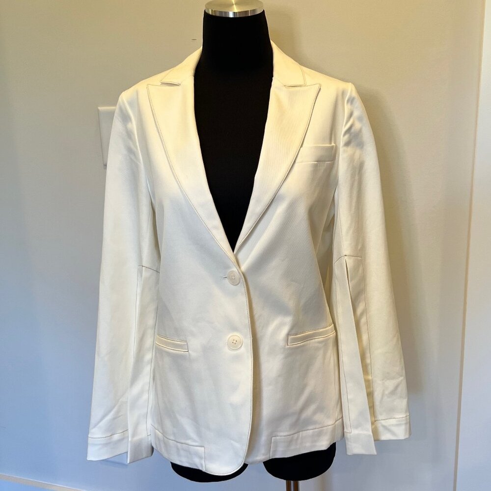 NWT TWP Boyfriend blazer w hush sleeves sz S off white